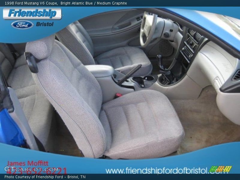 Bright Atlantic Blue / Medium Graphite 1998 Ford Mustang V6 Coupe