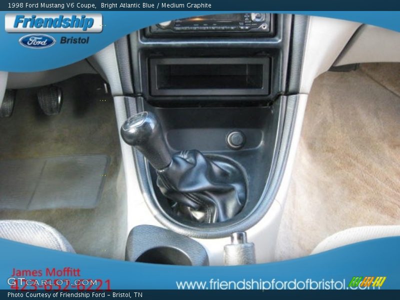 Bright Atlantic Blue / Medium Graphite 1998 Ford Mustang V6 Coupe
