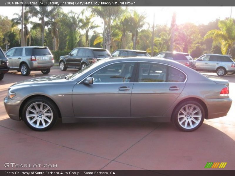 Sterling Grey Metallic / Black/Natural Brown 2004 BMW 7 Series 745i Sedan