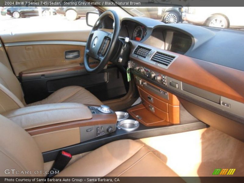  2004 7 Series 745i Sedan Black/Natural Brown Interior