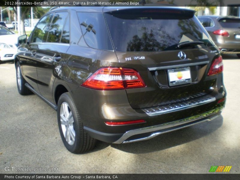 Dakota Brown Metallic / Almond Beige 2012 Mercedes-Benz ML 350 4Matic