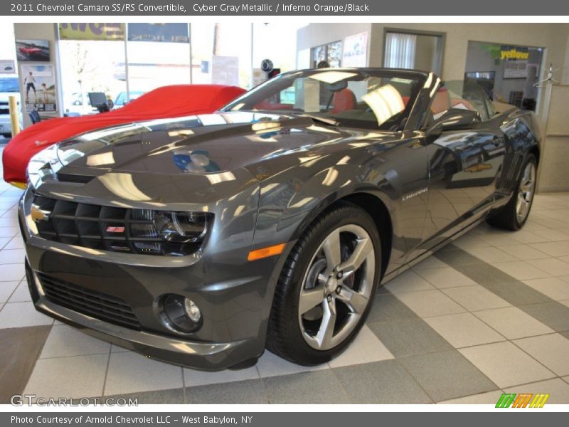Cyber Gray Metallic / Inferno Orange/Black 2011 Chevrolet Camaro SS/RS Convertible