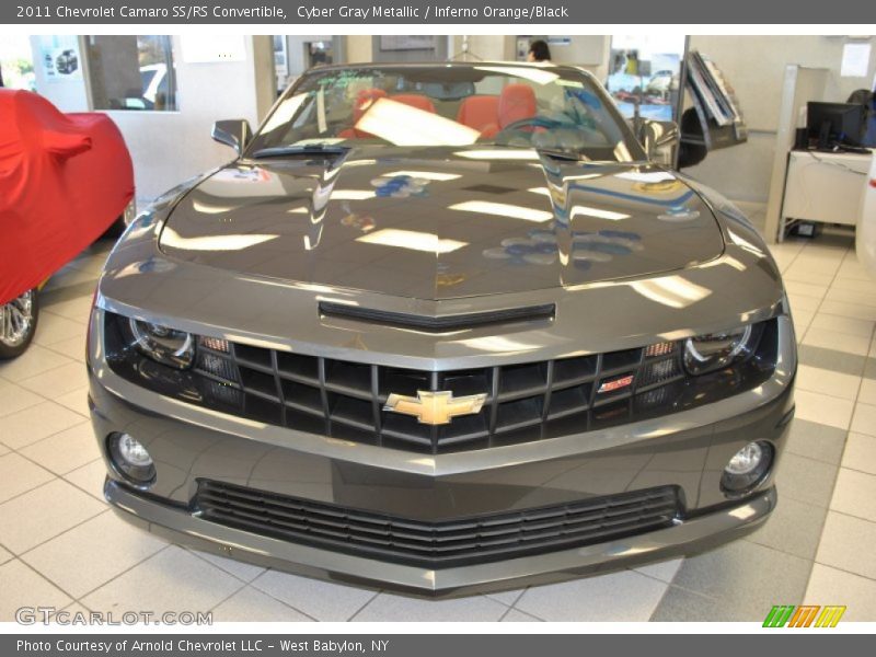 Cyber Gray Metallic / Inferno Orange/Black 2011 Chevrolet Camaro SS/RS Convertible