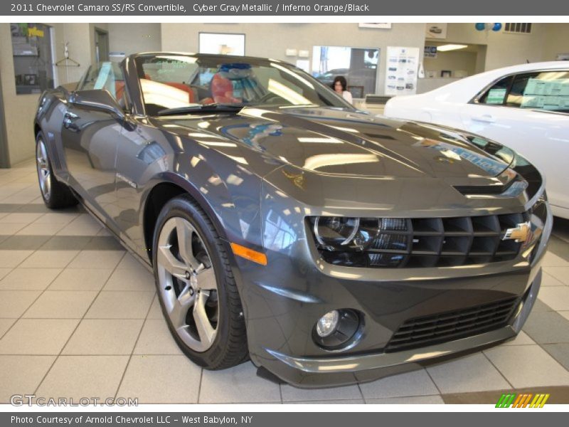 Cyber Gray Metallic / Inferno Orange/Black 2011 Chevrolet Camaro SS/RS Convertible