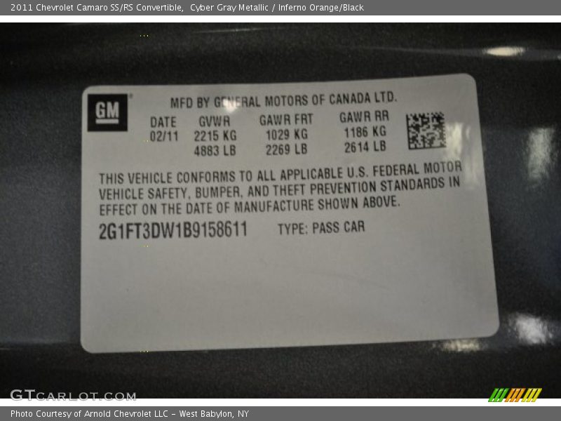 Cyber Gray Metallic / Inferno Orange/Black 2011 Chevrolet Camaro SS/RS Convertible