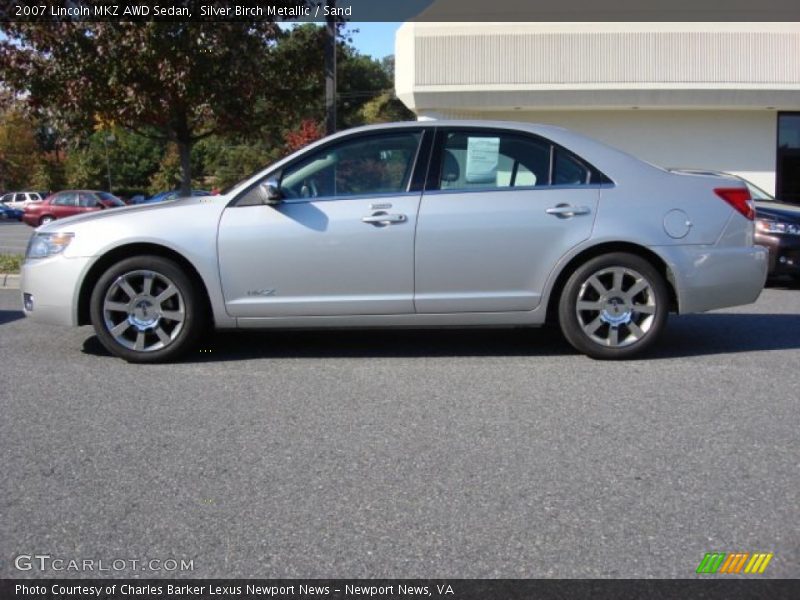 Silver Birch Metallic / Sand 2007 Lincoln MKZ AWD Sedan