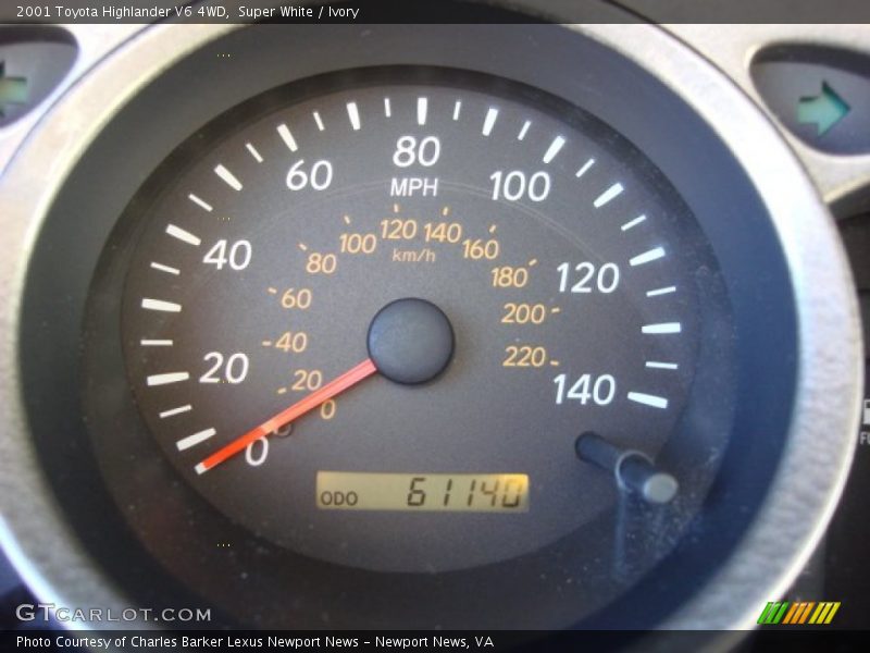 Super White / Ivory 2001 Toyota Highlander V6 4WD