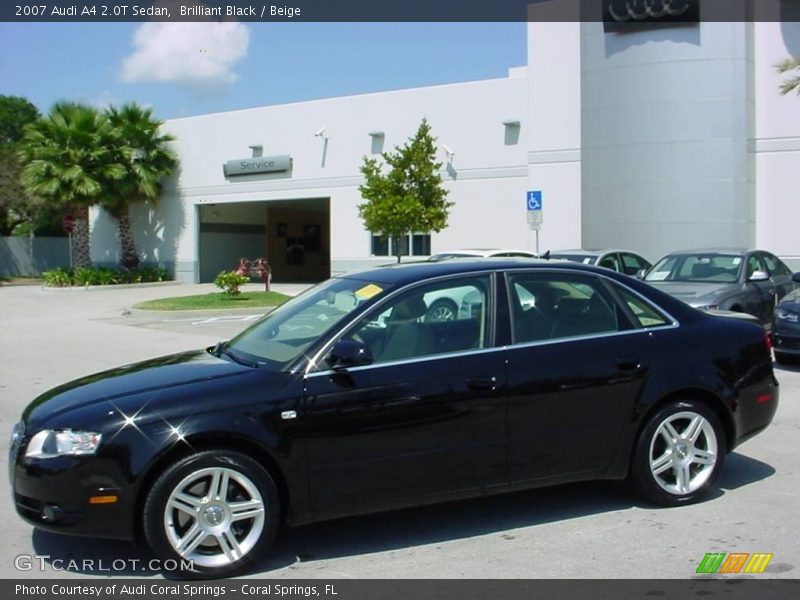 Brilliant Black / Beige 2007 Audi A4 2.0T Sedan