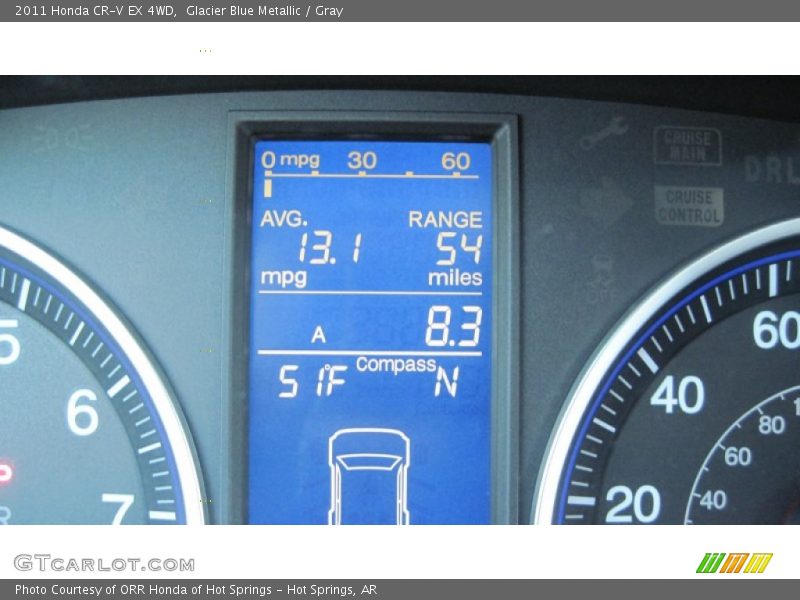 Glacier Blue Metallic / Gray 2011 Honda CR-V EX 4WD