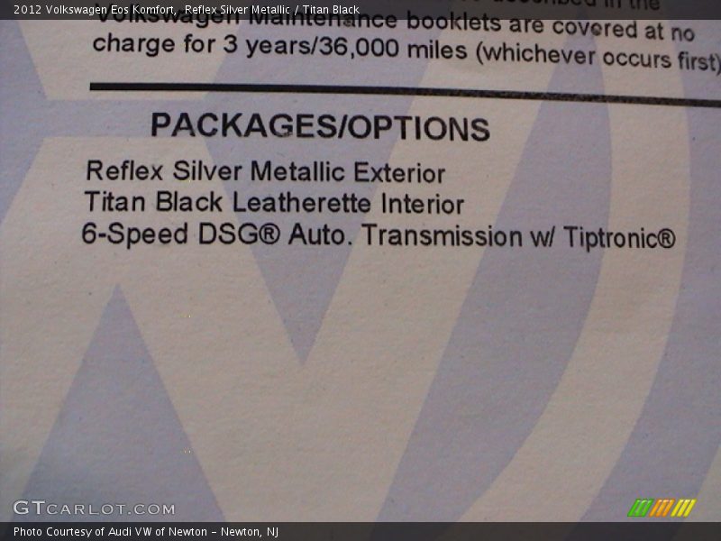 Reflex Silver Metallic / Titan Black 2012 Volkswagen Eos Komfort