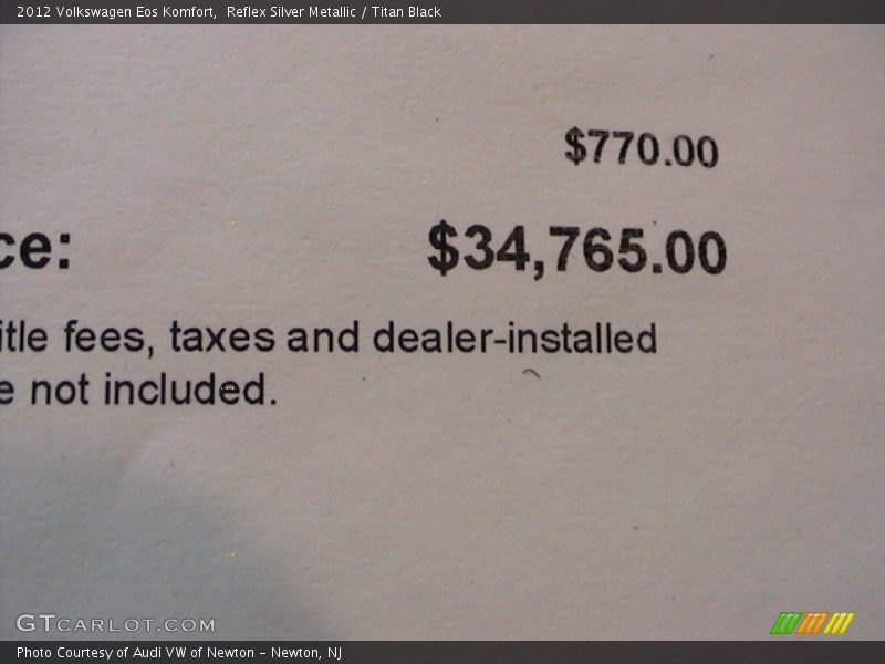 Reflex Silver Metallic / Titan Black 2012 Volkswagen Eos Komfort