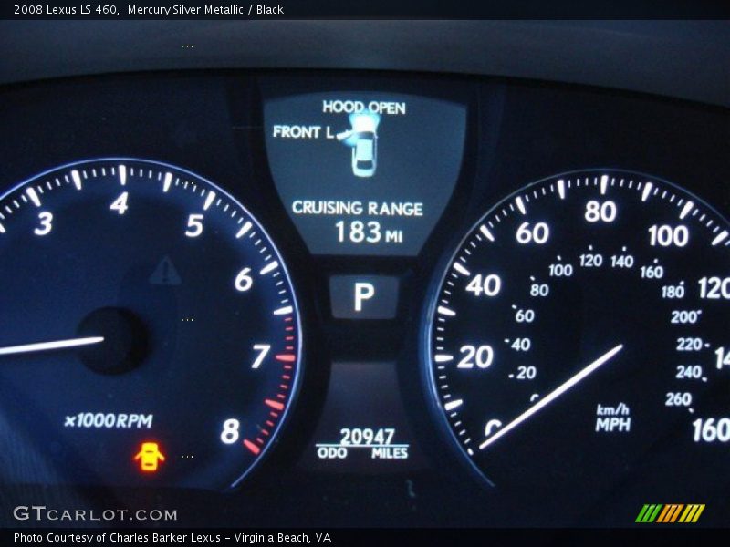 Mercury Silver Metallic / Black 2008 Lexus LS 460