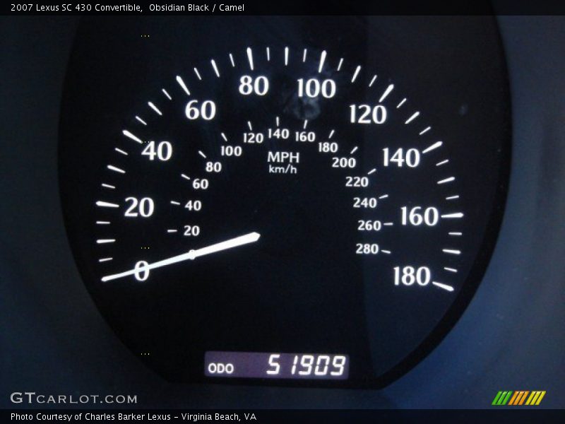 Obsidian Black / Camel 2007 Lexus SC 430 Convertible