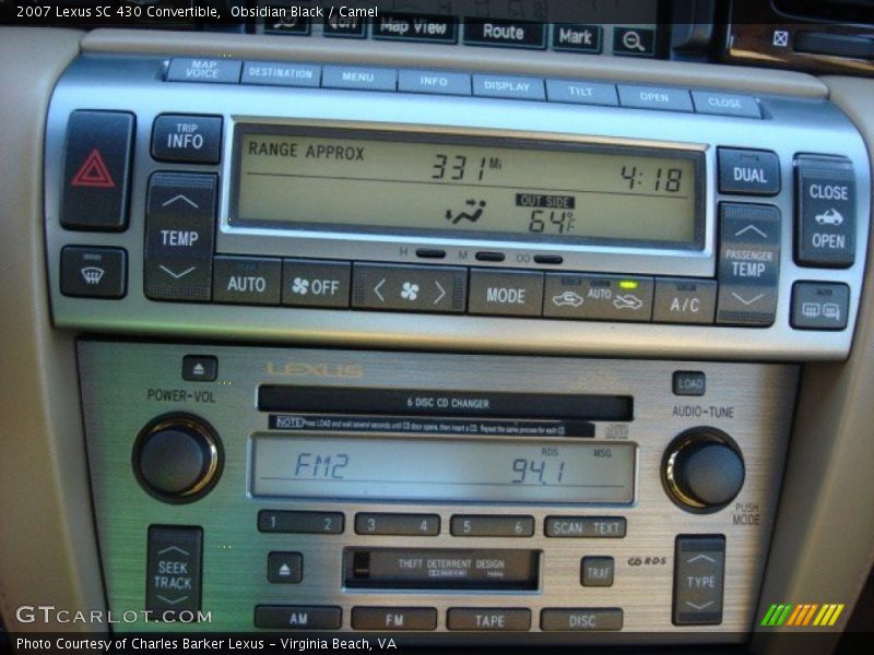 Obsidian Black / Camel 2007 Lexus SC 430 Convertible