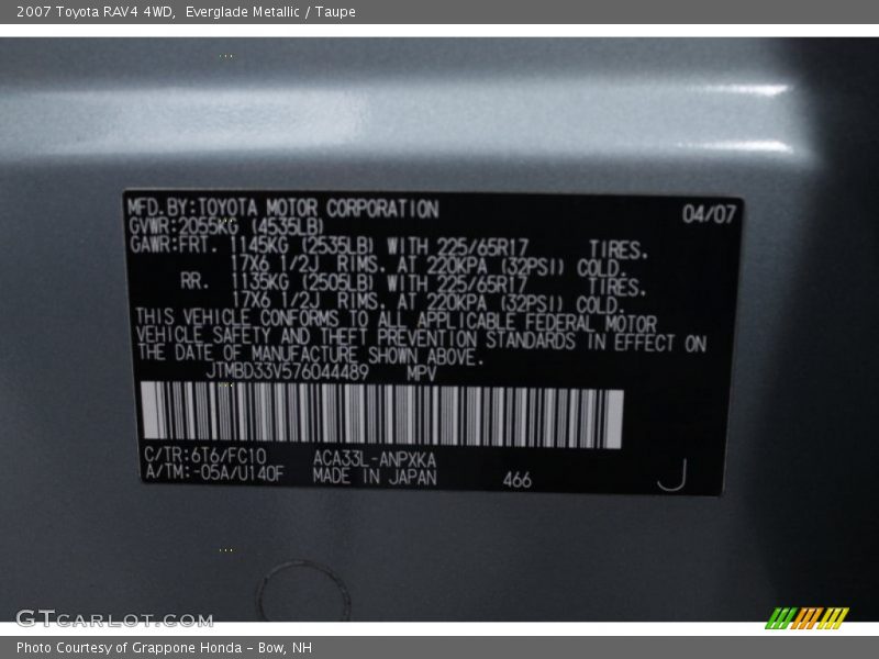 Everglade Metallic / Taupe 2007 Toyota RAV4 4WD