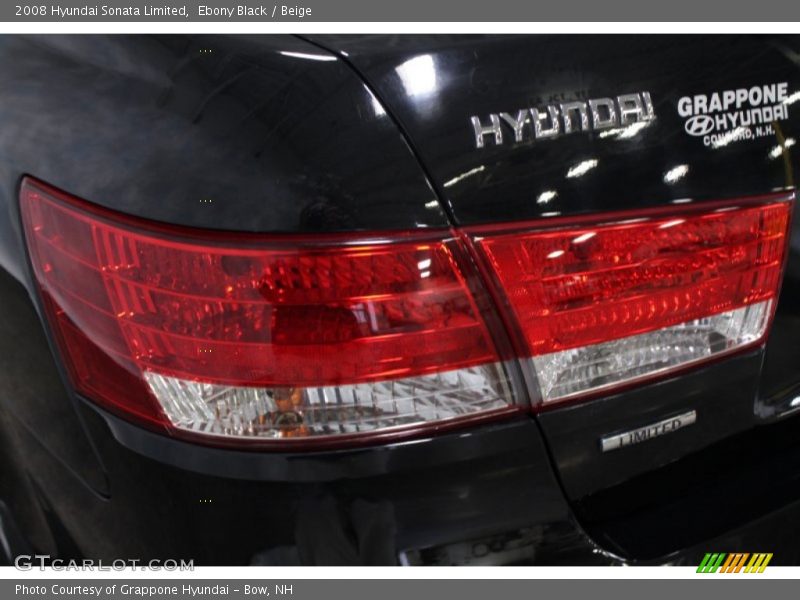 Ebony Black / Beige 2008 Hyundai Sonata Limited