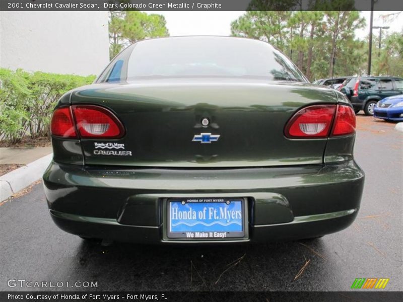 Dark Colorado Green Metallic / Graphite 2001 Chevrolet Cavalier Sedan