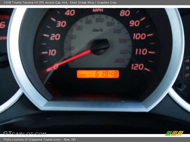 Silver Streak Mica / Graphite Gray 2008 Toyota Tacoma V6 SR5 Access Cab 4x4