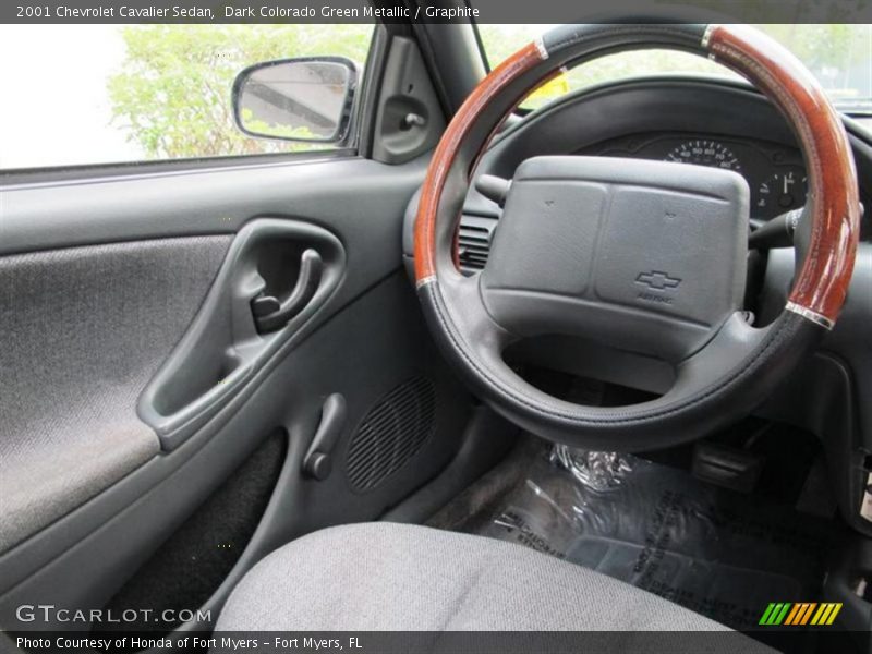 Dark Colorado Green Metallic / Graphite 2001 Chevrolet Cavalier Sedan