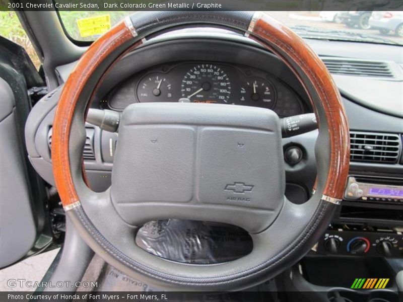 Dark Colorado Green Metallic / Graphite 2001 Chevrolet Cavalier Sedan