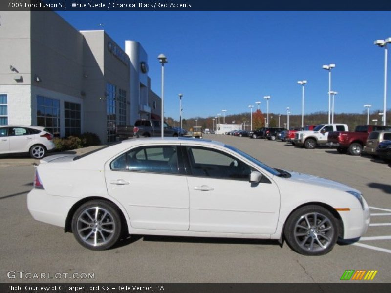 White Suede / Charcoal Black/Red Accents 2009 Ford Fusion SE