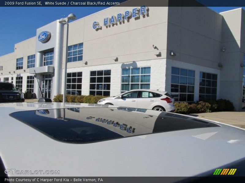 White Suede / Charcoal Black/Red Accents 2009 Ford Fusion SE