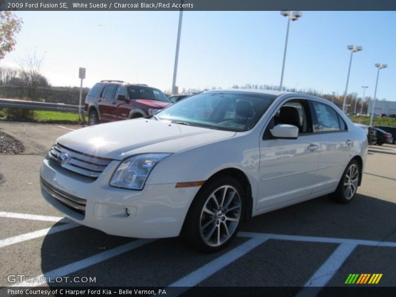 White Suede / Charcoal Black/Red Accents 2009 Ford Fusion SE