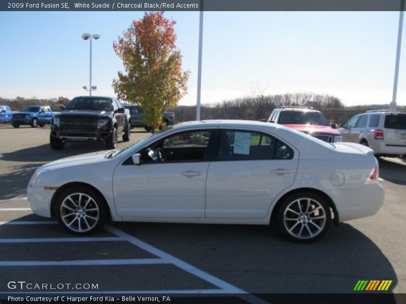 White Suede / Charcoal Black/Red Accents 2009 Ford Fusion SE