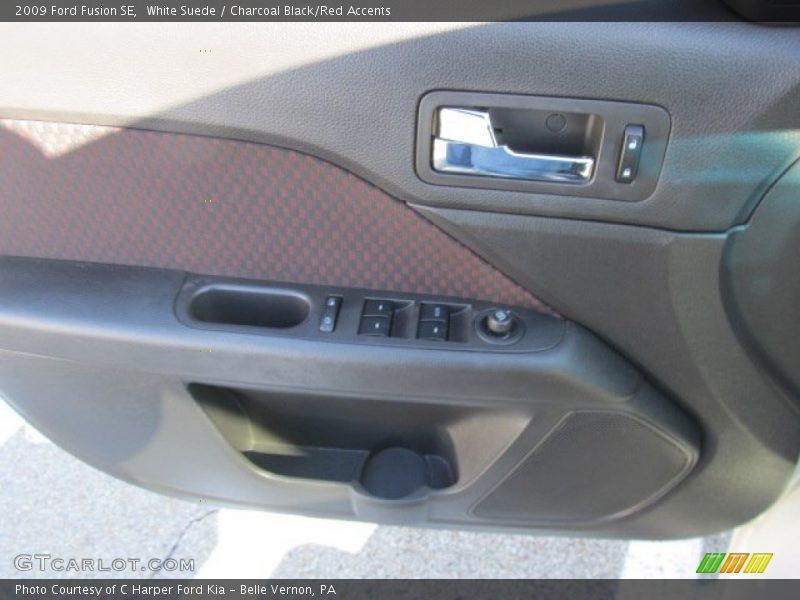 White Suede / Charcoal Black/Red Accents 2009 Ford Fusion SE