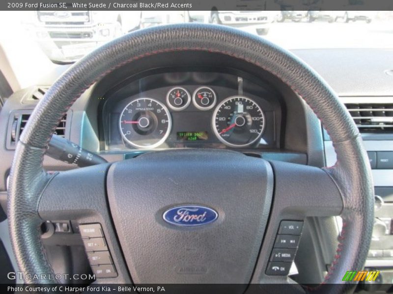 White Suede / Charcoal Black/Red Accents 2009 Ford Fusion SE