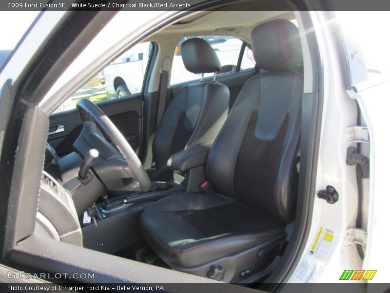 White Suede / Charcoal Black/Red Accents 2009 Ford Fusion SE