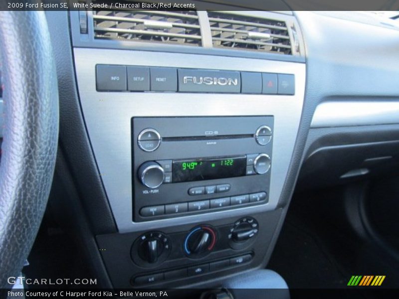 White Suede / Charcoal Black/Red Accents 2009 Ford Fusion SE
