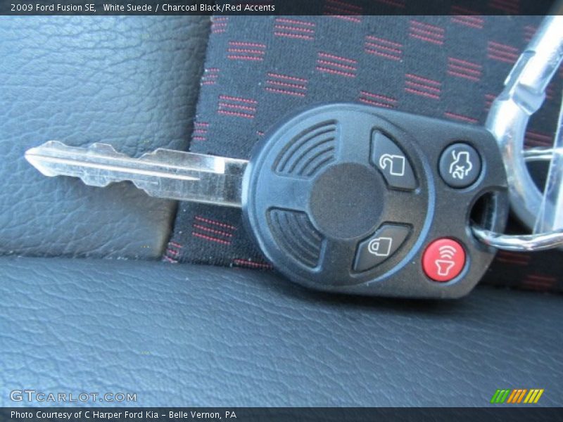 White Suede / Charcoal Black/Red Accents 2009 Ford Fusion SE