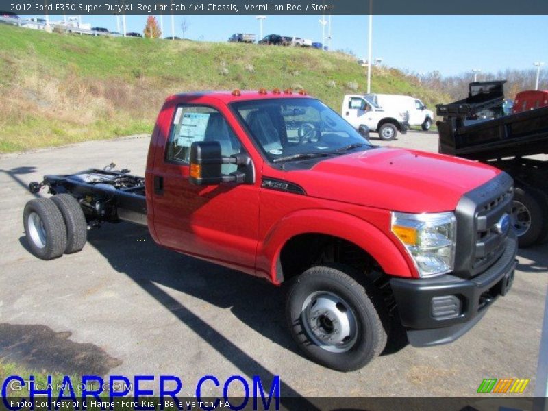 Vermillion Red / Steel 2012 Ford F350 Super Duty XL Regular Cab 4x4 Chassis