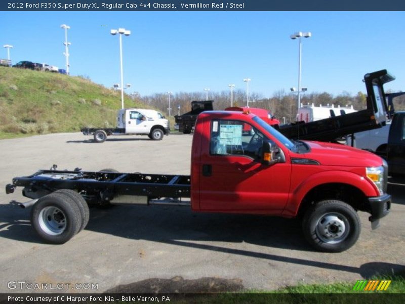 Vermillion Red / Steel 2012 Ford F350 Super Duty XL Regular Cab 4x4 Chassis