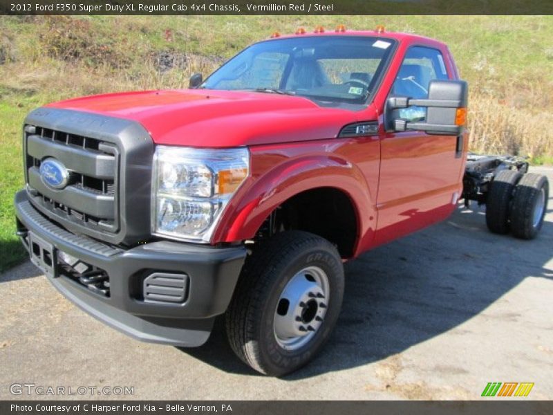 Front 3/4 View of 2012 F350 Super Duty XL Regular Cab 4x4 Chassis