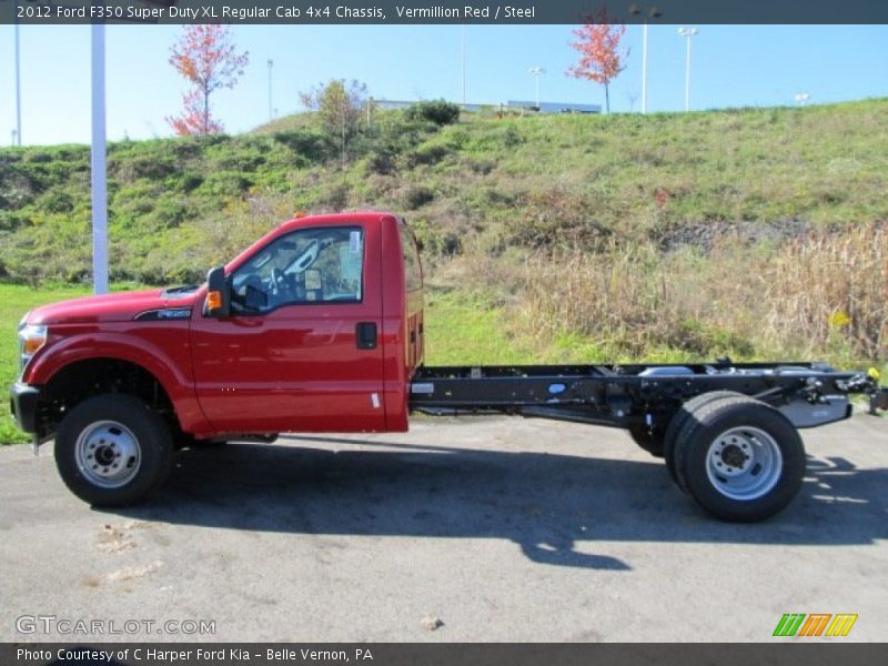 Vermillion Red / Steel 2012 Ford F350 Super Duty XL Regular Cab 4x4 Chassis