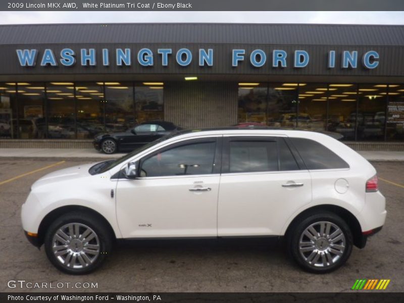 White Platinum Tri Coat / Ebony Black 2009 Lincoln MKX AWD