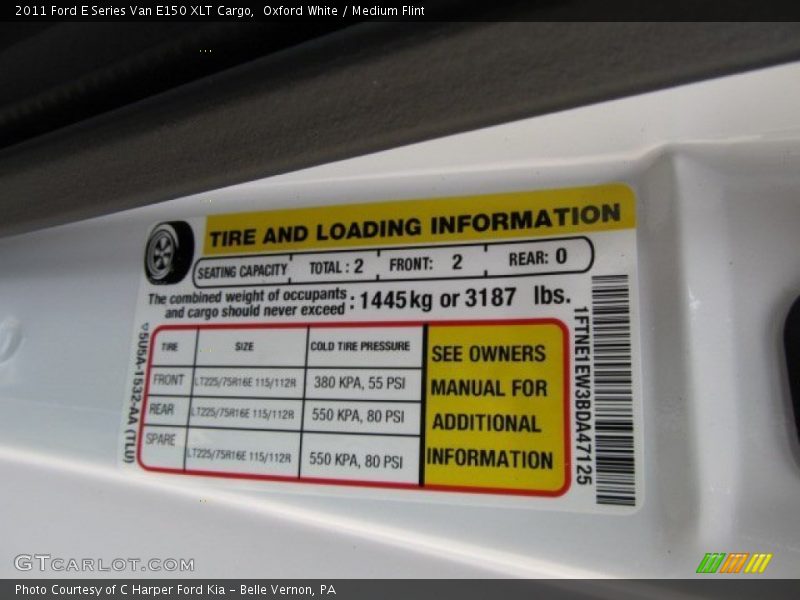 Oxford White / Medium Flint 2011 Ford E Series Van E150 XLT Cargo