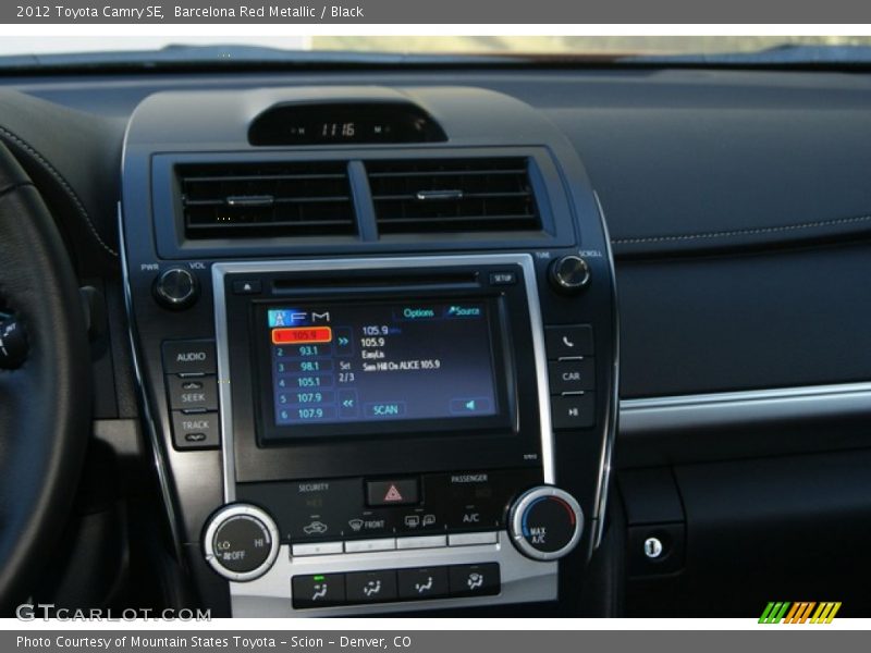 Barcelona Red Metallic / Black 2012 Toyota Camry SE