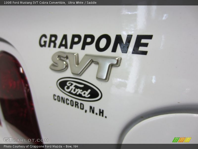 Ultra White / Saddle 1998 Ford Mustang SVT Cobra Convertible