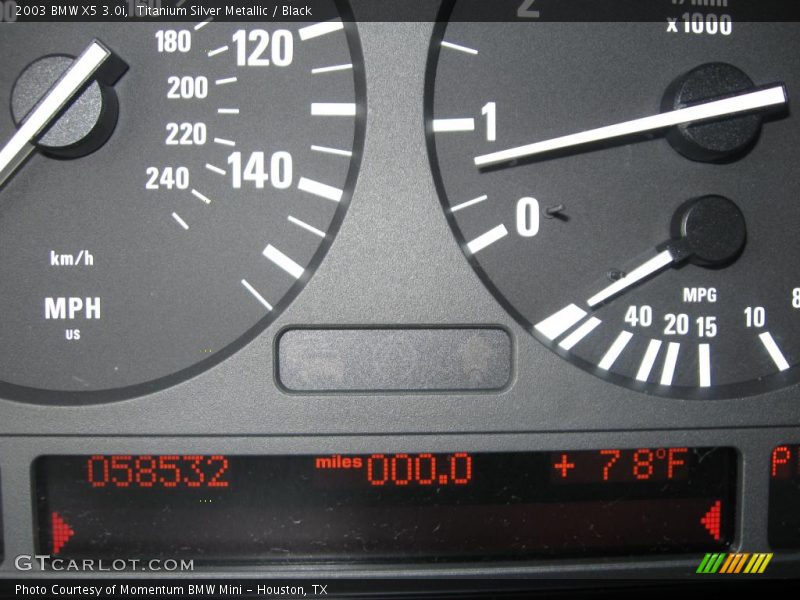 Titanium Silver Metallic / Black 2003 BMW X5 3.0i