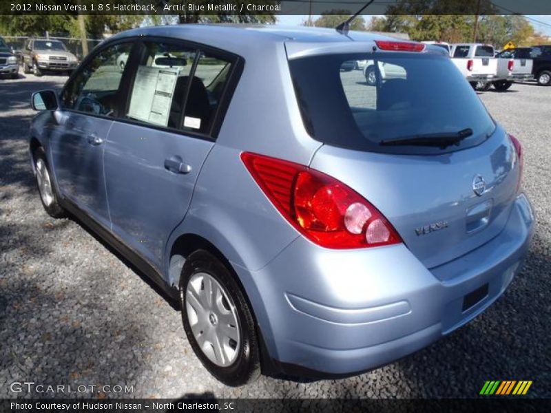Arctic Blue Metallic / Charcoal 2012 Nissan Versa 1.8 S Hatchback