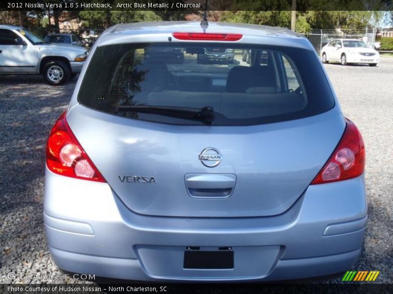 Arctic Blue Metallic / Charcoal 2012 Nissan Versa 1.8 S Hatchback