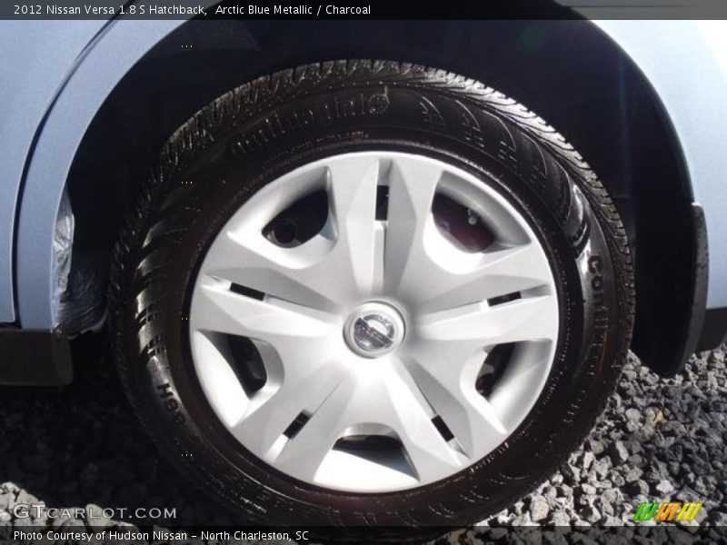 Arctic Blue Metallic / Charcoal 2012 Nissan Versa 1.8 S Hatchback