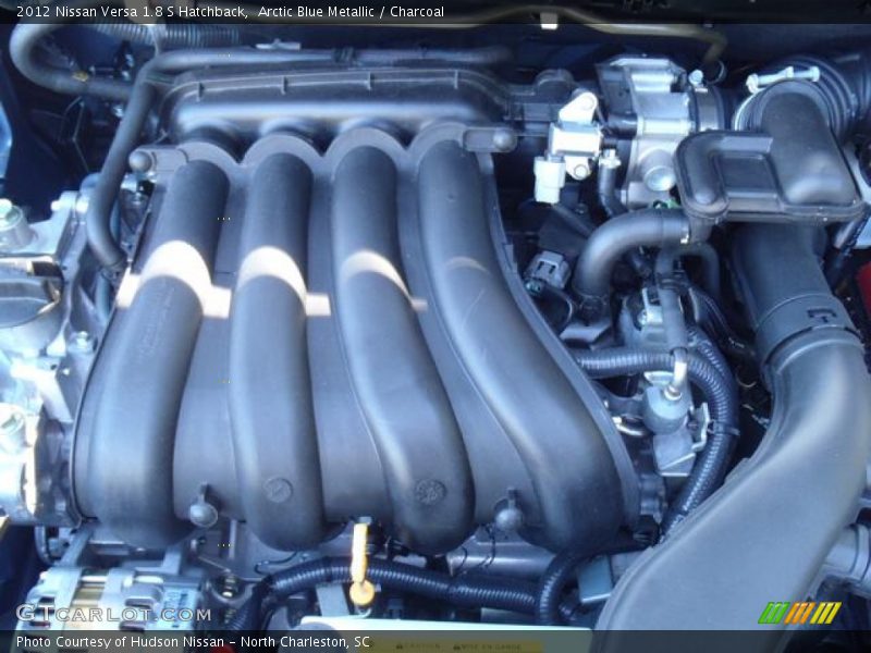 Arctic Blue Metallic / Charcoal 2012 Nissan Versa 1.8 S Hatchback