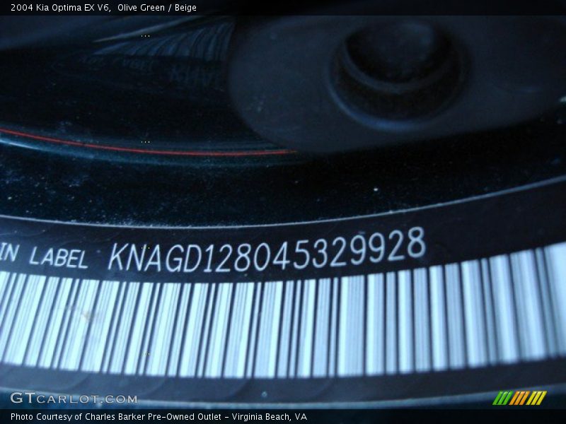 Olive Green / Beige 2004 Kia Optima EX V6