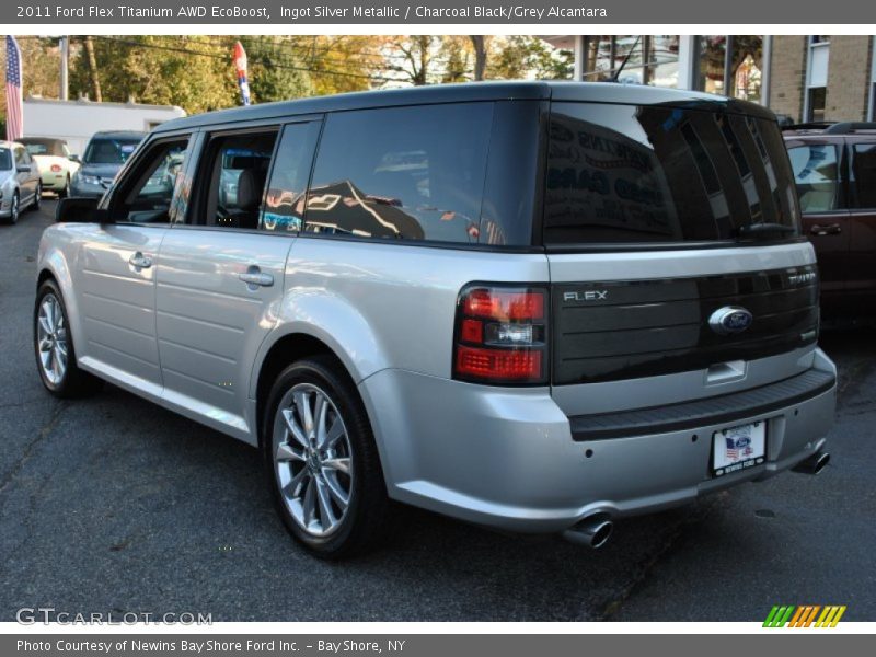 Ingot Silver Metallic / Charcoal Black/Grey Alcantara 2011 Ford Flex Titanium AWD EcoBoost