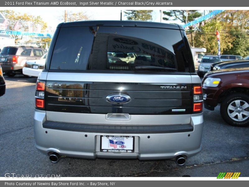 Ingot Silver Metallic / Charcoal Black/Grey Alcantara 2011 Ford Flex Titanium AWD EcoBoost