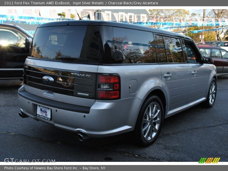 Ingot Silver Metallic / Charcoal Black/Grey Alcantara 2011 Ford Flex Titanium AWD EcoBoost